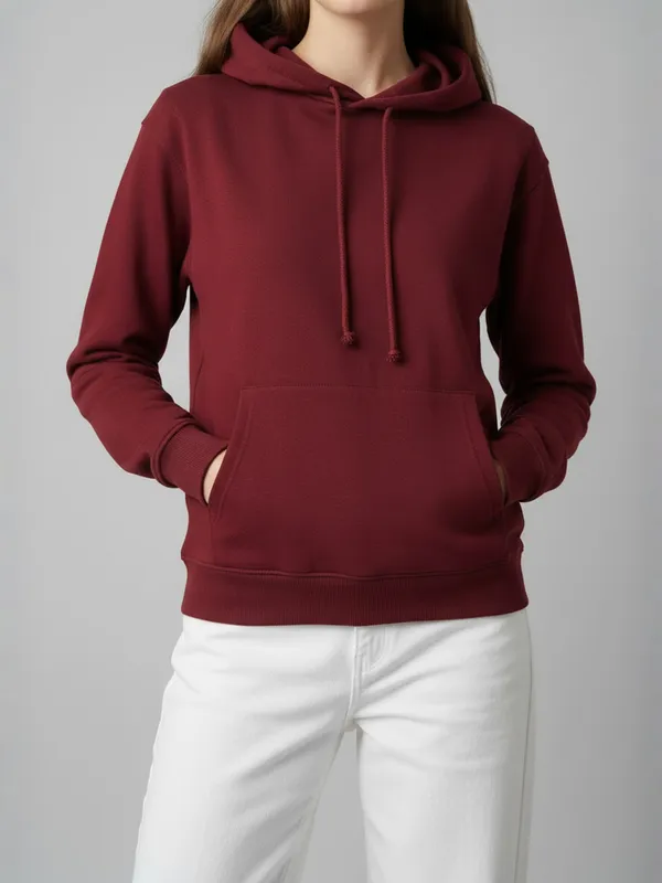 Women_Solid_Maroon_Spun_Fleece_Long_Sleeve_Hoodie