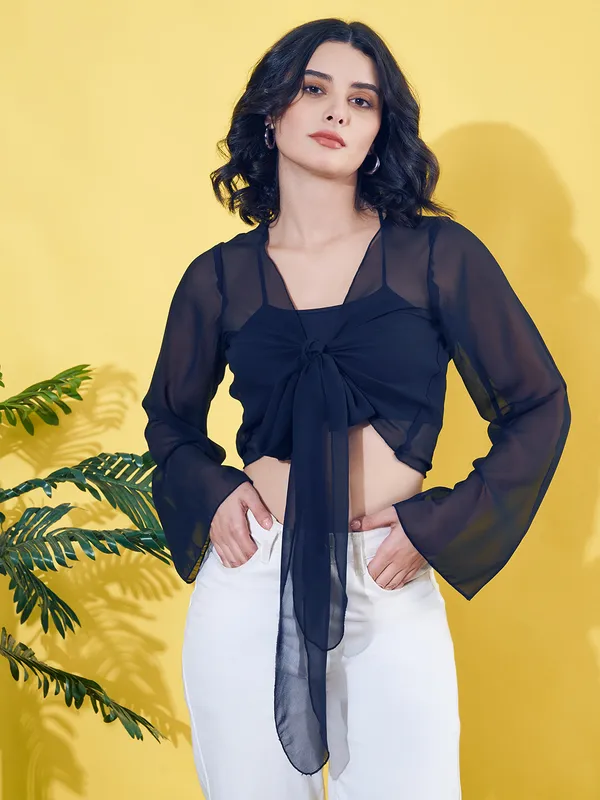 Solid_Navy_Blue_Long_Sleeve_Front_Tie-ups_Georgette_Casual_Crop_Sheer_Shrug