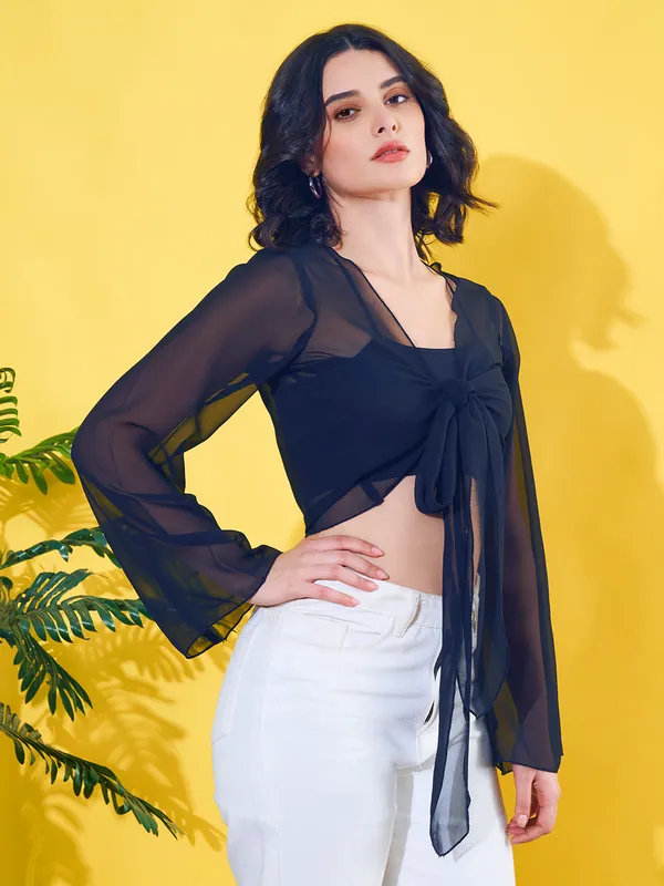 Solid_Navy_Blue_Long_Sleeve_Front_Tie-ups_Georgette_Casual_Crop_Sheer_Shrug