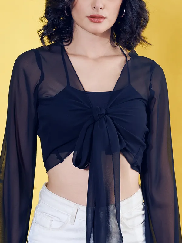 Solid_Navy_Blue_Long_Sleeve_Front_Tie-ups_Georgette_Casual_Crop_Sheer_Shrug