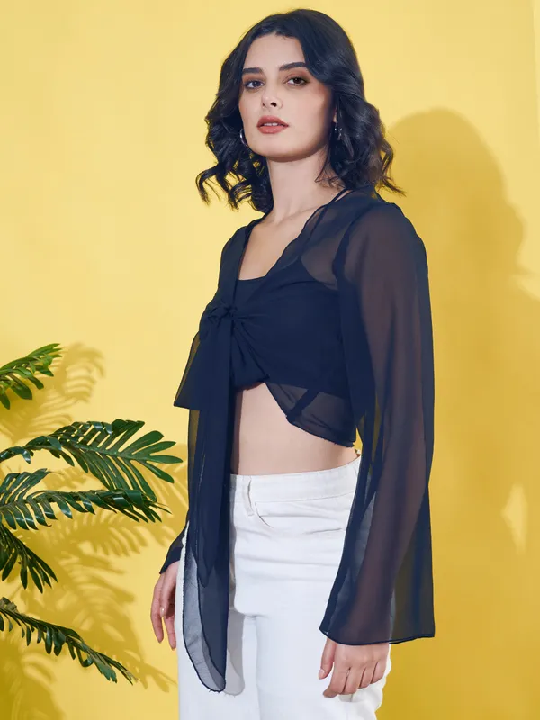 Solid_Navy_Blue_Long_Sleeve_Front_Tie-ups_Georgette_Casual_Crop_Sheer_Shrug