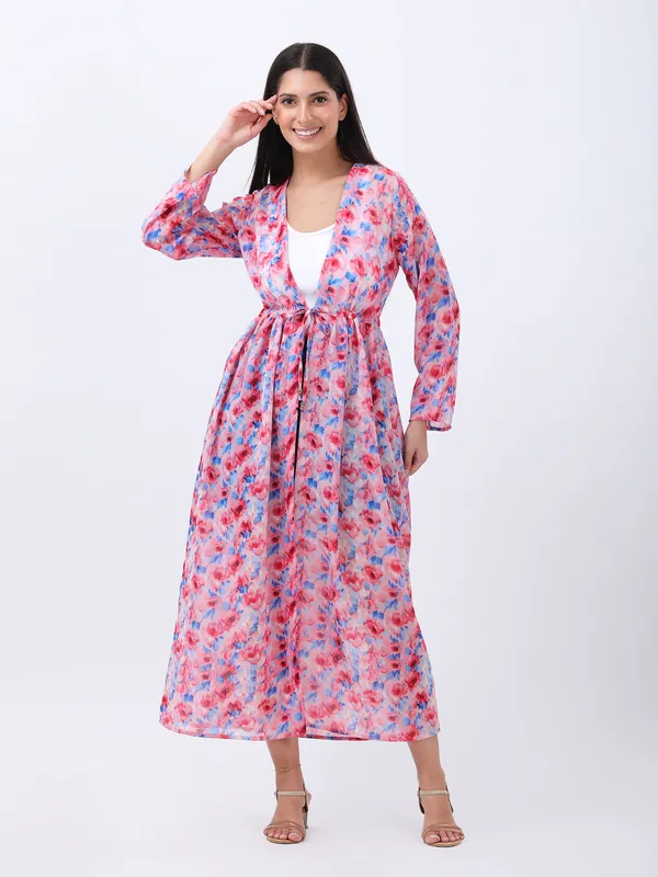 Women's_Floral_Printed_Pink_Georgette_Long_Sleeve_Open_Front_Tie-ups_Longline_Shrug