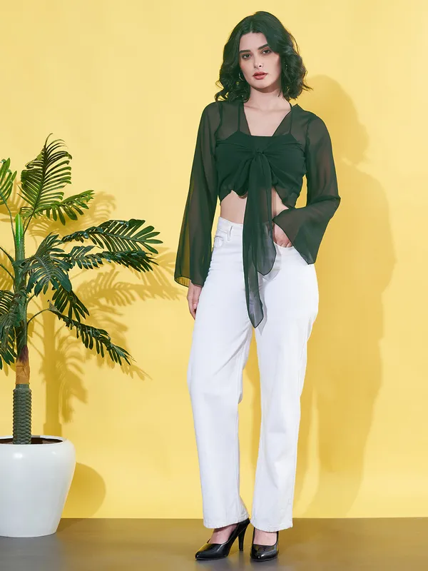 Solid_Green_Long_Sleeve_Front_Tie-ups_Georgette_Casual_Crop_Sheer_Shrug