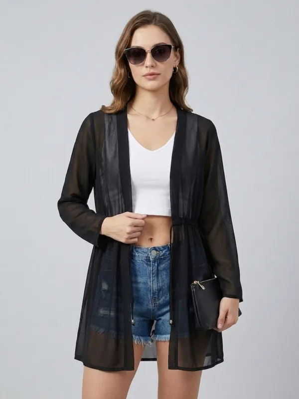 ANVI_Be_Yourself_Women_Solid_Black_Georgette_Long_Sleeve_Open_Front_Tie-ups_Regular_Shrug