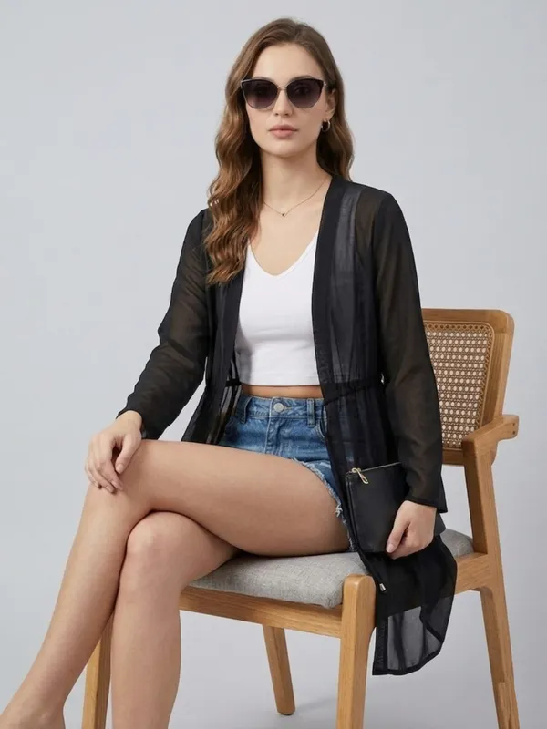 ANVI_Be_Yourself_Women_Solid_Black_Georgette_Long_Sleeve_Open_Front_Tie-ups_Regular_Shrug