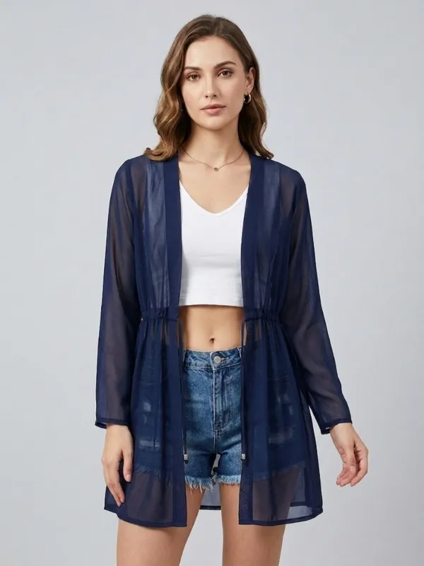 ANVI_Be_Yourself_Women_Solid_Navy_Blue_Georgette_Long_Sleeve_Open_Front_Tie-ups_Regular_Shrug