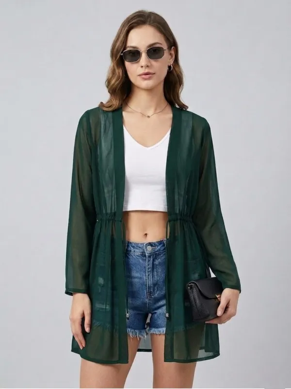 ANVI_Be_Yourself_Women_Solid_Green_Georgette_Long_Sleeve_Open_Front_Tie-ups_Regular_Shrug