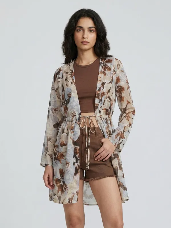 ANVI_Be_Yourself_Women_Floral_Printed_Brown_Chiffon_Long_Sleeve_Open_Front_Tie-ups_Regular_Shrug