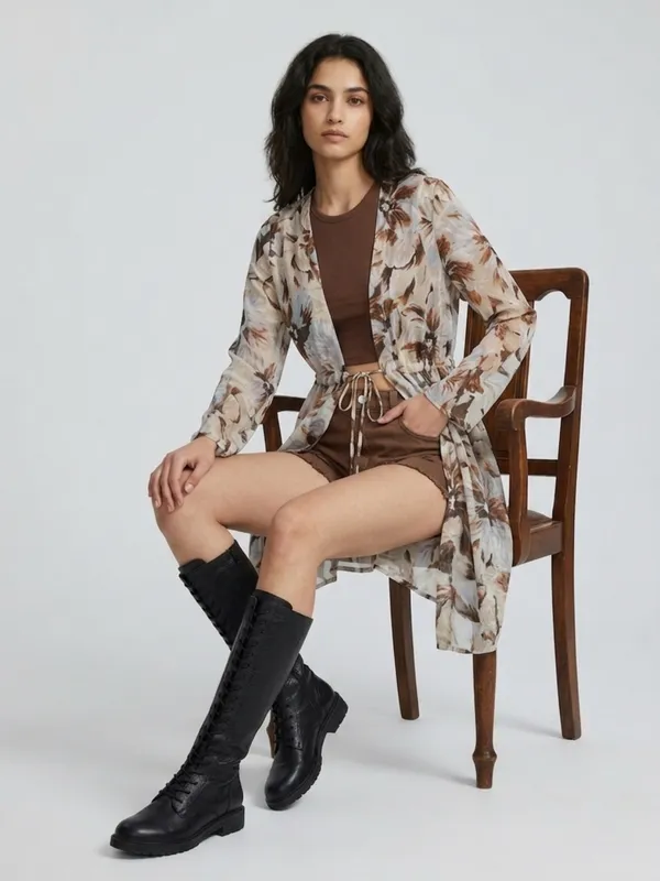 ANVI_Be_Yourself_Women_Floral_Printed_Brown_Chiffon_Long_Sleeve_Open_Front_Tie-ups_Regular_Shrug