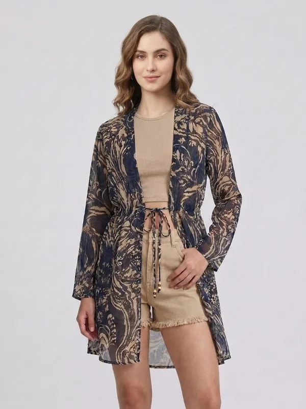 ANVI_Be_Yourself_Women_Floral_Printed_Black_Beige_Georgette_Long_Sleeve_Open_Front_Tie-ups_Regular_Shrug