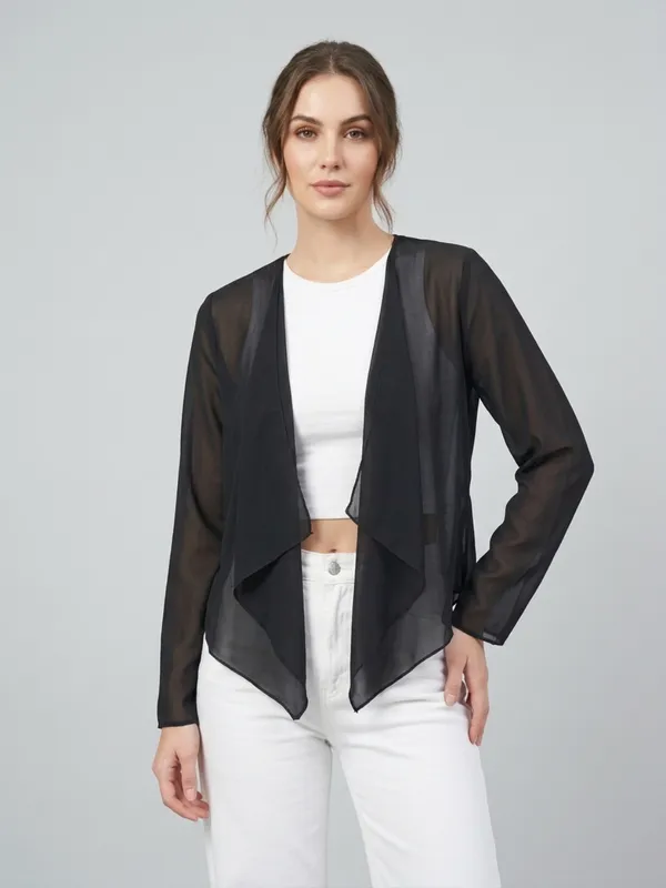ANVI_Be_Yourself_Women_Solid_Black_Georgette_Long_Sleeve_Open_Front_Regular_Shrug
