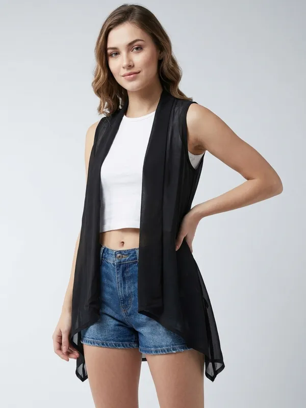 Women_Solid_Black_Georgette_Sleeveless_Front_Open_Regular_Shrug_With_Asymmetric_Hemline