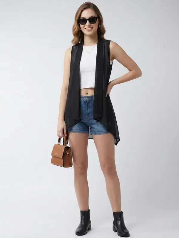 Women_Solid_Black_Georgette_Sleeveless_Front_Open_Regular_Shrug_With_Asymmetric_Hemline