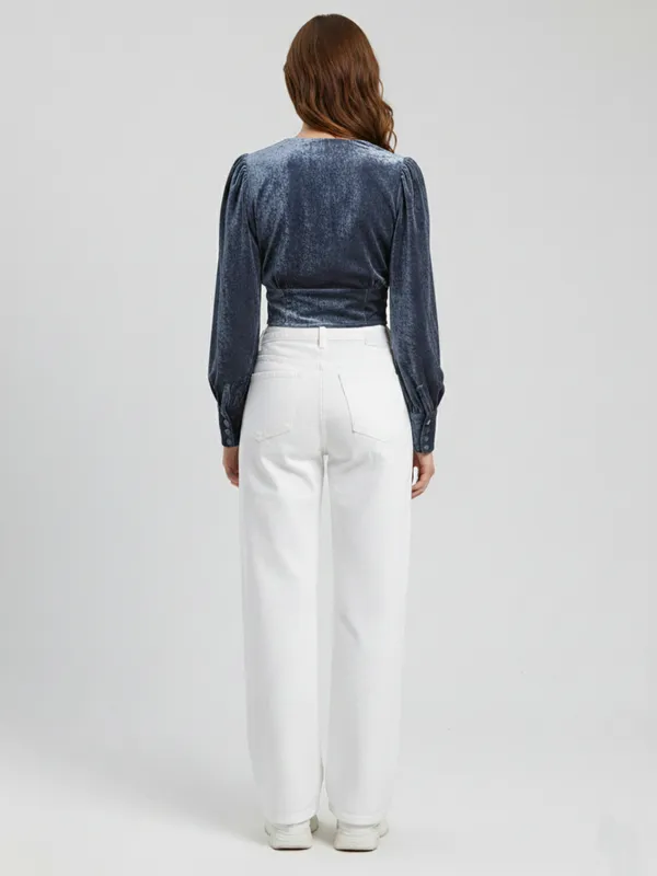 Grey_Velvet_V_Neck_Long_Sleeve_Wrap_Crop_Top