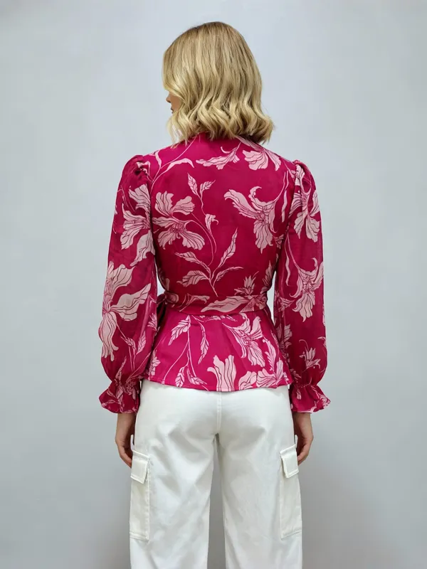 ANVI_Be_Yourself_Women_Floral_Printed_Pink_Chiffon_V_Neck_Long_Sleeve_Waist_Tie-ups_Wrap_Top