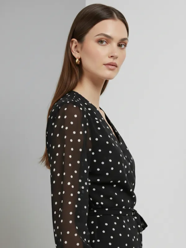 Polka_Dot_Printed_Georgette_V_Neck_Puff_Sleeves_Wrap_Crop_Top