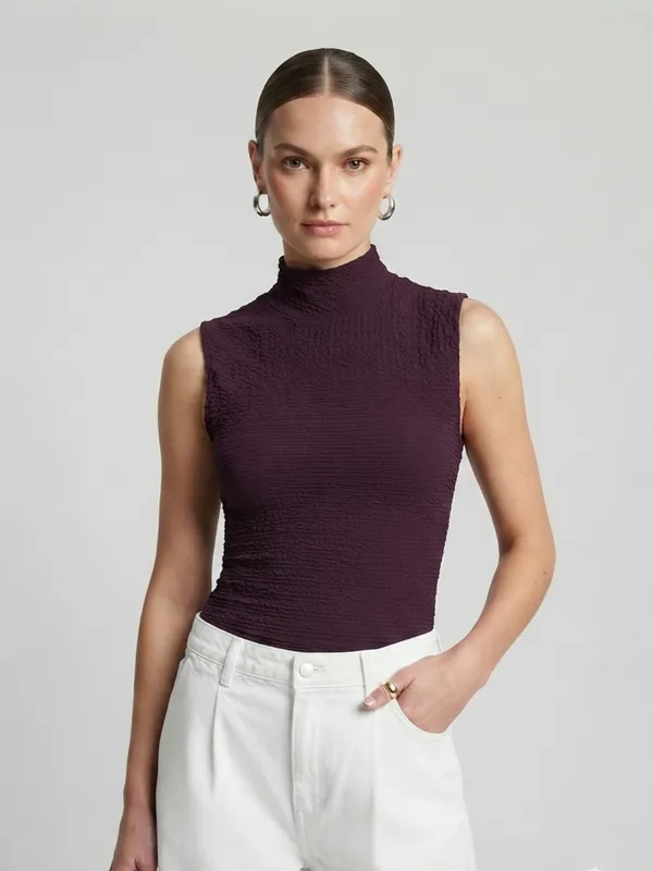 ANVI_Be_Yourself_Solid_Wine_Scrabble_Ribbed_High_Neck_Sleeveless_Regular_Top