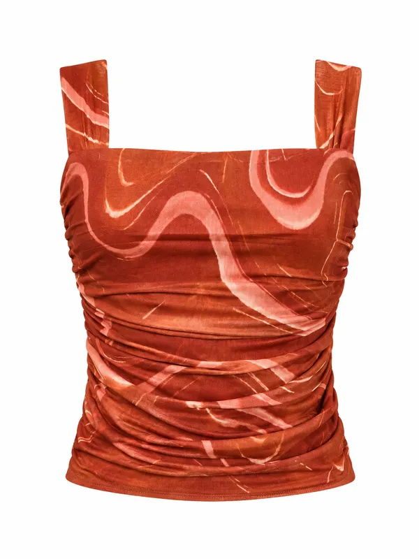 ANVI_Be_Yourself_Abstract_Printed_Wine_Lycra_Net_Square_Neck_Sleeveless_Fitted_Top