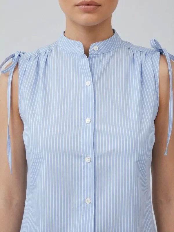 ANVI_Be_Yourself_Women_Stripped_Blue_Cotton_Mandarin_Neck_Sleeveless_Front_Buttoned_Regular_Top