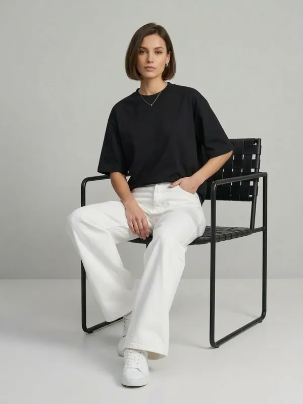 ANVI_Be_Yourself_Women_Solid_Black_Cotton_Round_Neck_Half_Sleeve_Oversized_T-Shirt
