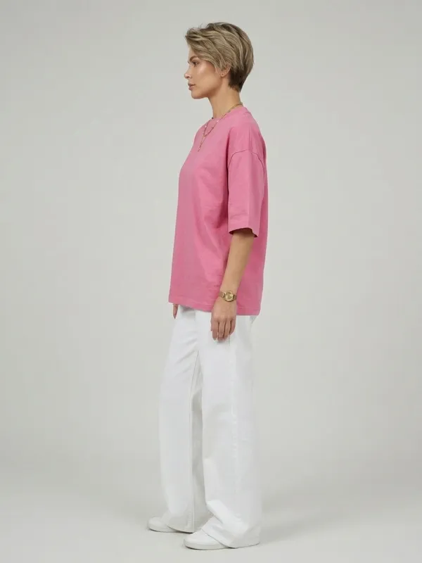 Women_Solid_Pink_Cotton_Round_Neck_Half_Sleeve_Oversized_T-shirt