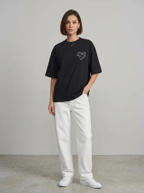 ANVI_Be_Yourself_Women_Printed_Black_Cotton_Round_Neck_Half_Sleeve_Oversized_T-Shirt