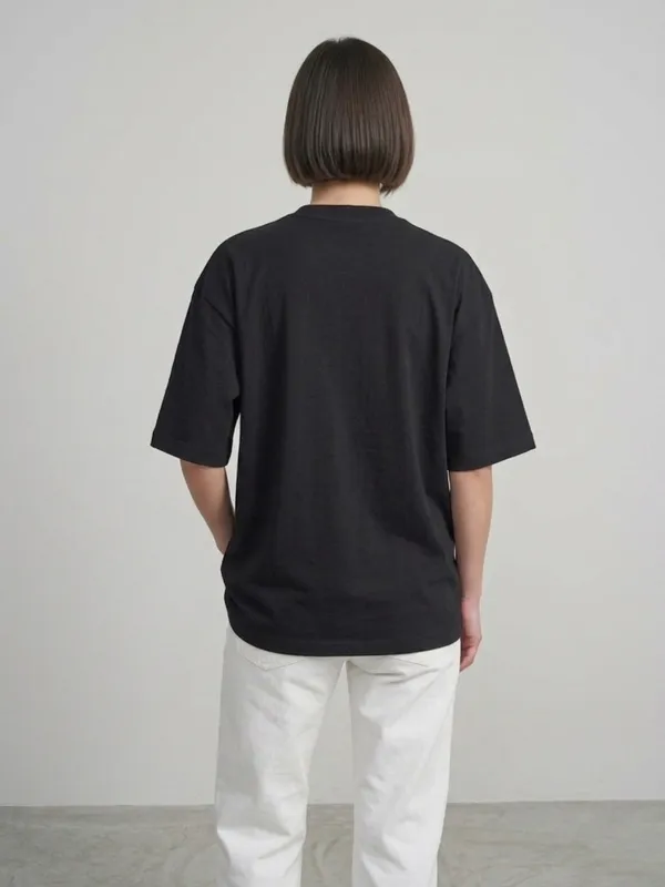 ANVI_Be_Yourself_Women_Printed_Black_Cotton_Round_Neck_Half_Sleeve_Oversized_T-Shirt