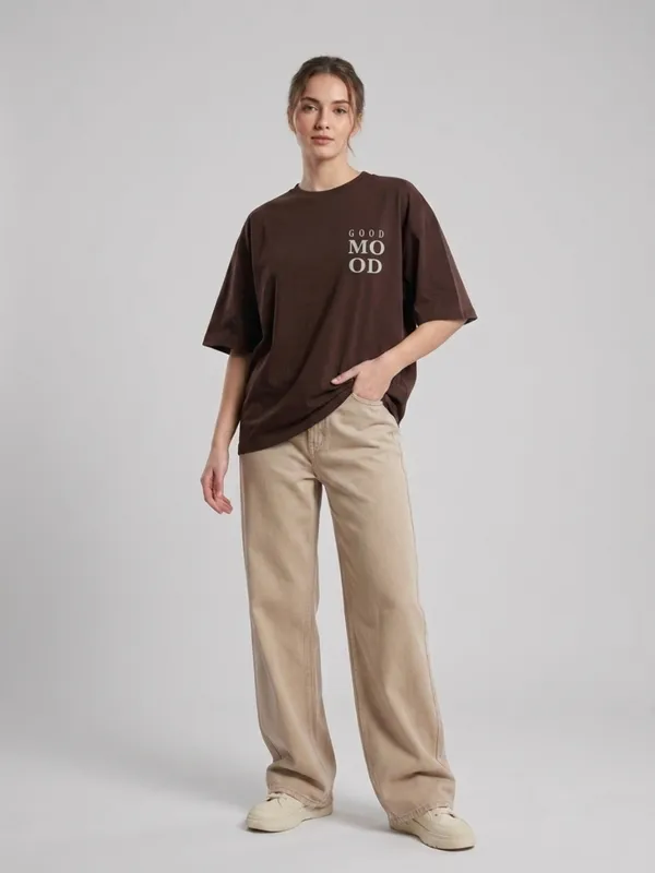ANVI_Be_Yourself_Women_Printed_Brown_Cotton_Round_Neck_Half_Sleeve_Oversized_T-Shirt