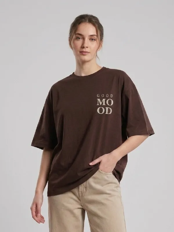 ANVI_Be_Yourself_Women_Printed_Brown_Cotton_Round_Neck_Half_Sleeve_Oversized_T-Shirt