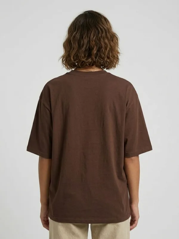 Women_Solid_Dark_Brown_Cotton_Round_Neck_Half_Sleeve_Oversized_T-shirt