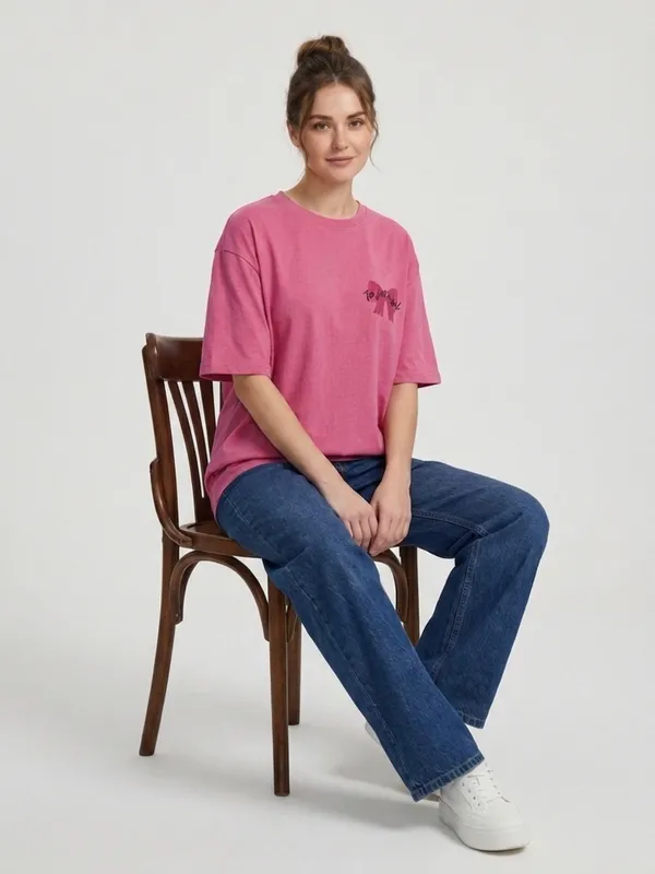 ANVI_Be_Yourself_Women_Printed_Pink_Cotton_Round_Neck_Half_Sleeve_Oversized_T-Shirt
