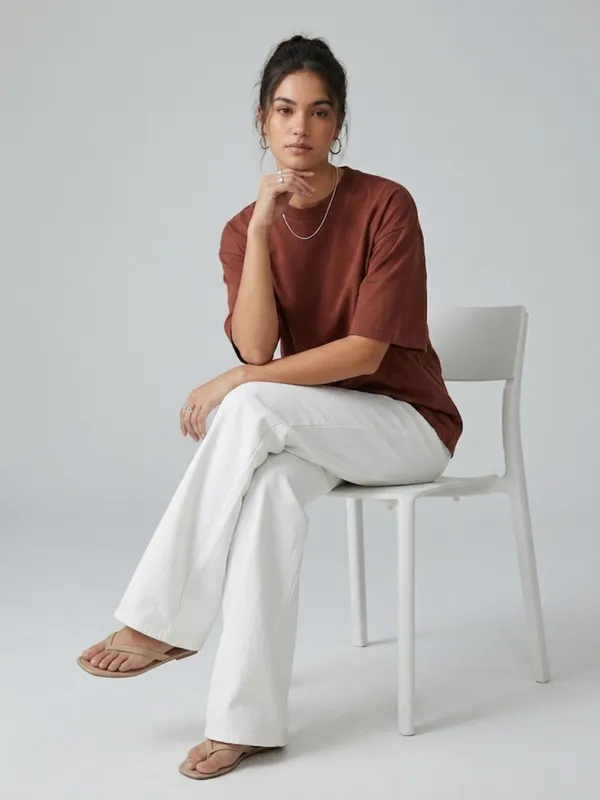 Women_Solid_Brown_Cotton_Round_Neck_Half_Sleeve_Oversized_T-shirt