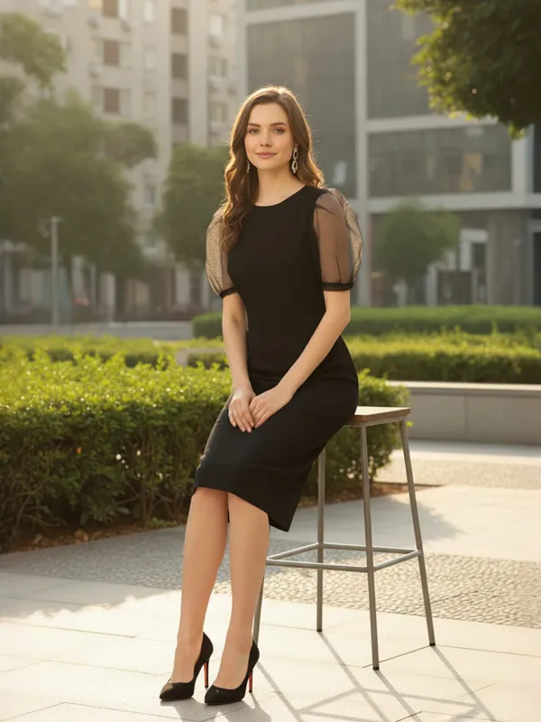 Black_Polyester_Bodycon_Dress_For_Women