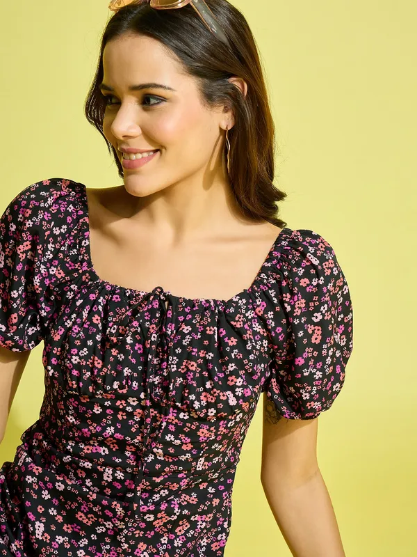 Pink_Crepe_Floral_Print_A-Line_Midi_Slit_Dress_For_Women