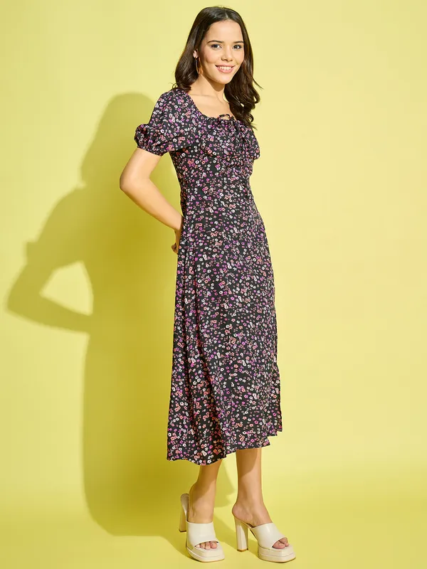 Pink_Crepe_Floral_Print_A-Line_Midi_Slit_Dress_For_Women
