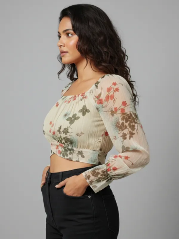 Women_Floral_Printed_Square_Neck_Net_Crop_Top