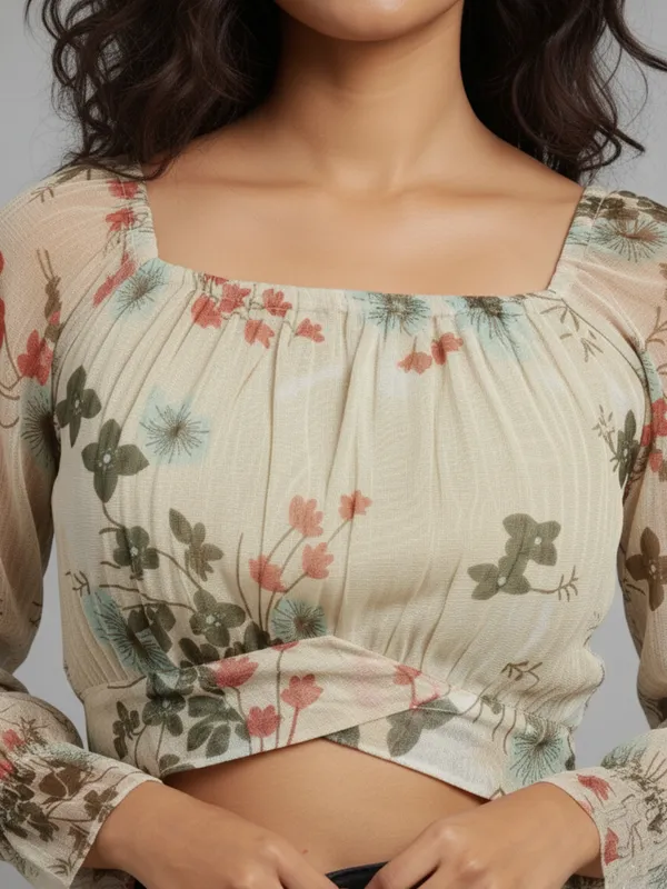 Women_Floral_Printed_Square_Neck_Net_Crop_Top