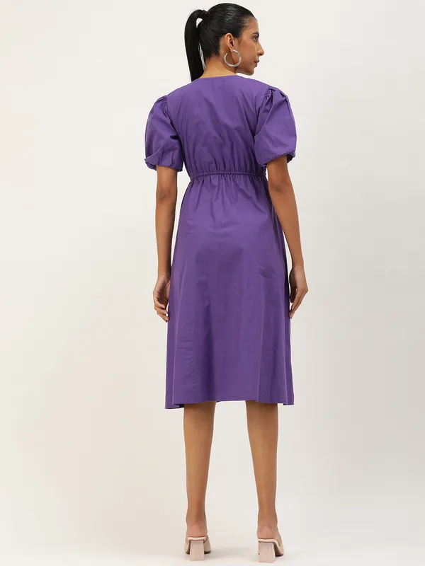 Purple_Cotton_Blend_Fit_and_Flare_Dress_For_Women