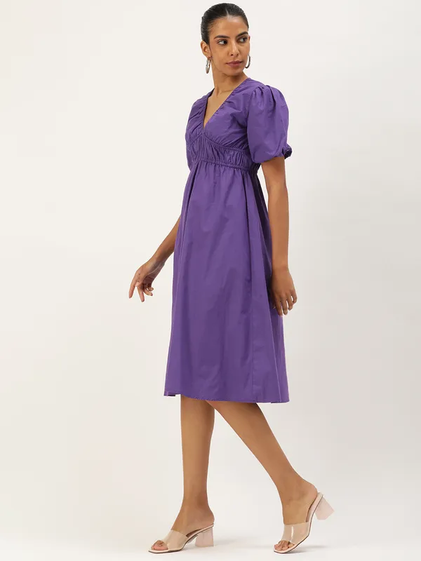 Purple_Cotton_Blend_Fit_and_Flare_Dress_For_Women