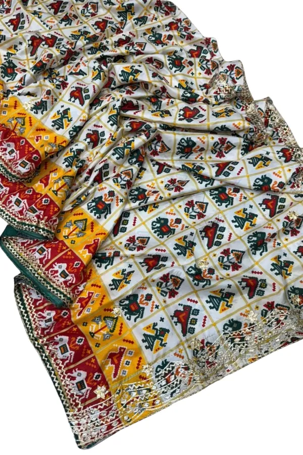 Patola_inspired_Saree_with_gota_work_