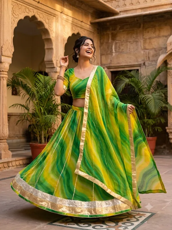 Georgette_Leheriya_Lehenga_With_Beautiful_Handwork