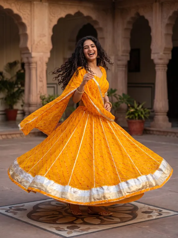 Georgette_Leheriya_Lehenga_With_Beautiful_Handwork