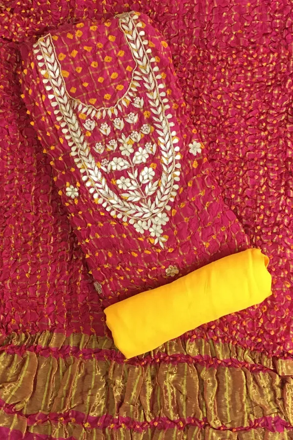 Four_pieces_Gajri_ghadchola_Unstitched_Art_Silk_Suits