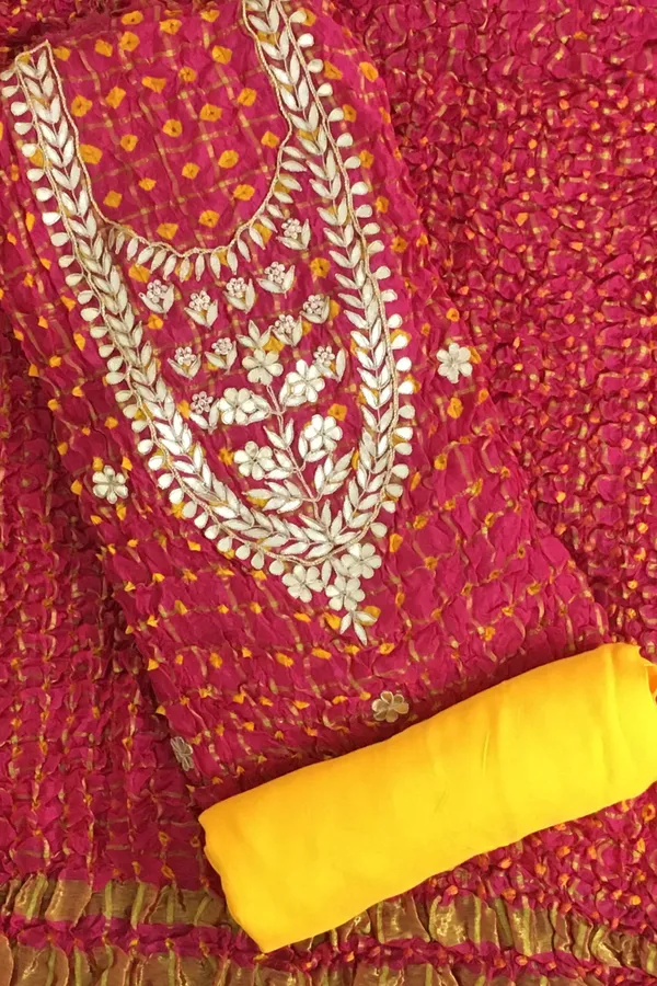 Four_pieces_Gajri_ghadchola_Unstitched_Art_Silk_Suits