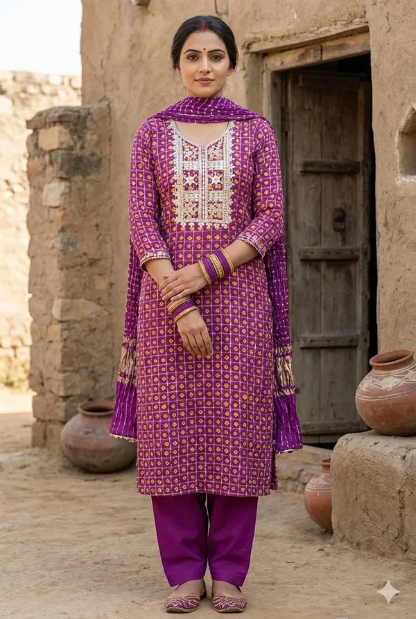 Purple_Ghadchola_Heavy_square_neck_art_silk_suit_piece