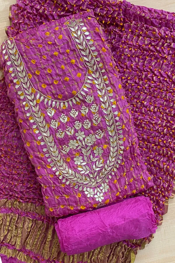 Four_piece_Pink_Gharchola_Unstitched_Art_Silk_Suits
