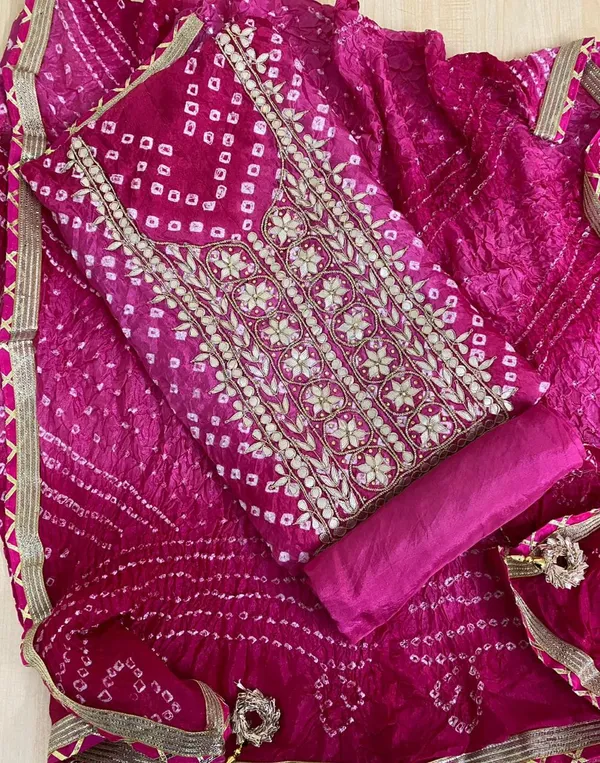 Four_pieces_Pink_Unstitched_Art_Silk_Suits