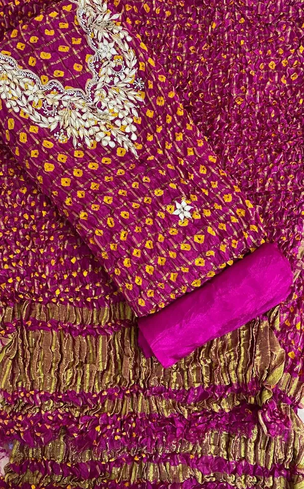 Four_piece_Rani_Gharchola_Unstitched_Art_Silk_Suits