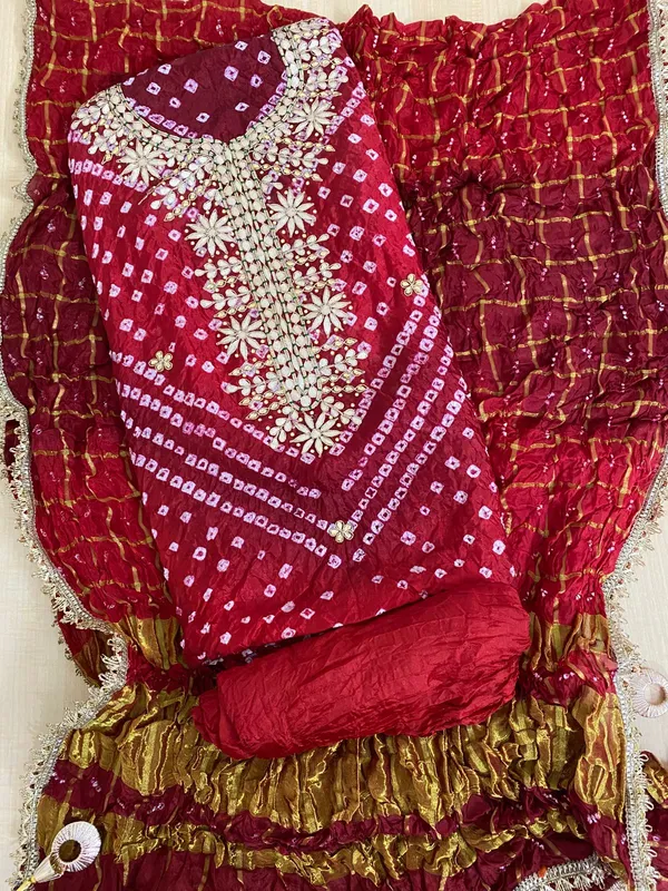 Red_shaded_Unstitched_Art_Silk_Suits