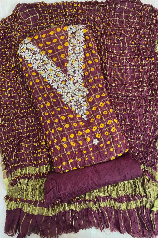 V_neck_ghadchola_suits-Maroon